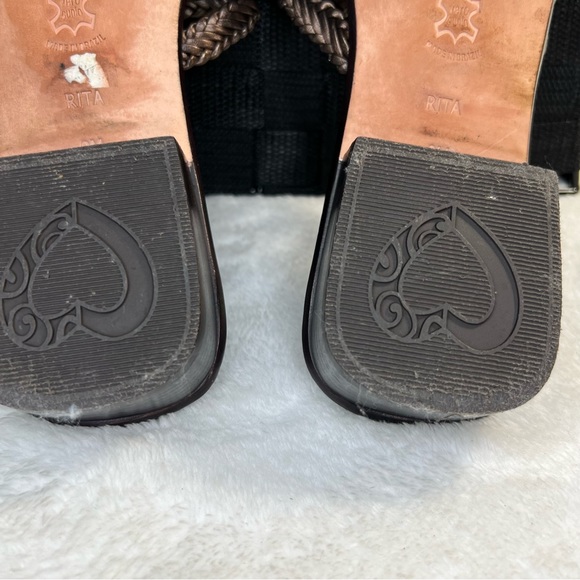 BRIGHTON Rita Woven Leather Slides Size 9N - Picture 11 of 12